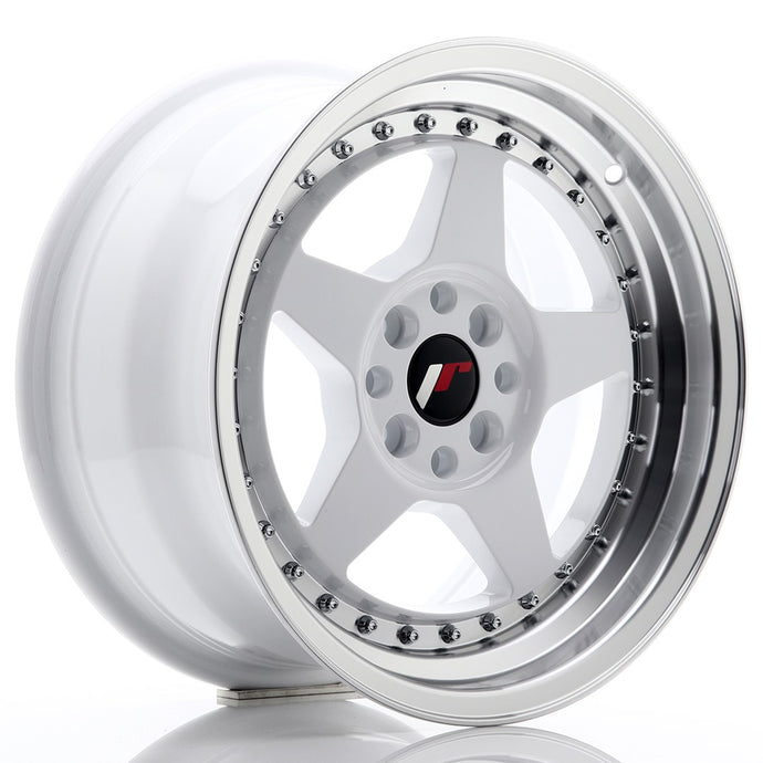 JR Wheels JR6 16x8 ET25 4x100/108 White w/Machined Lip