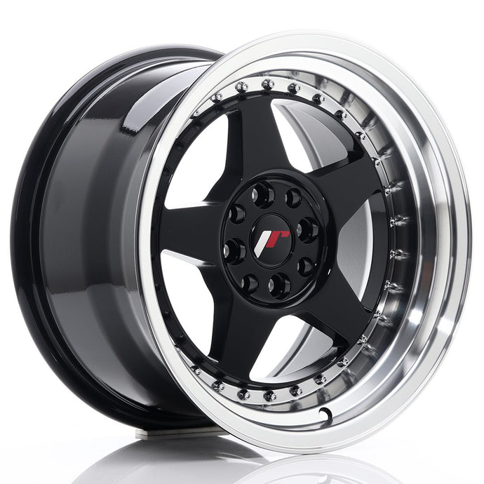 JR Wheels JR6 16x9 ET20 4x100/108 Glossy Black w/Machined Lip