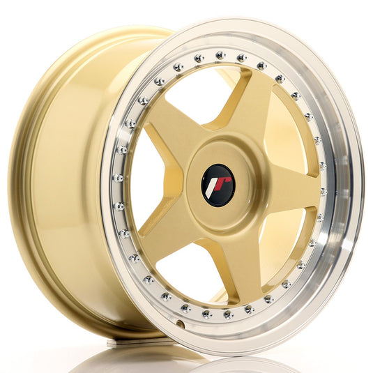 JR Wheels JR6 17x8 ET35 BLANK Gold w/Machined Lip